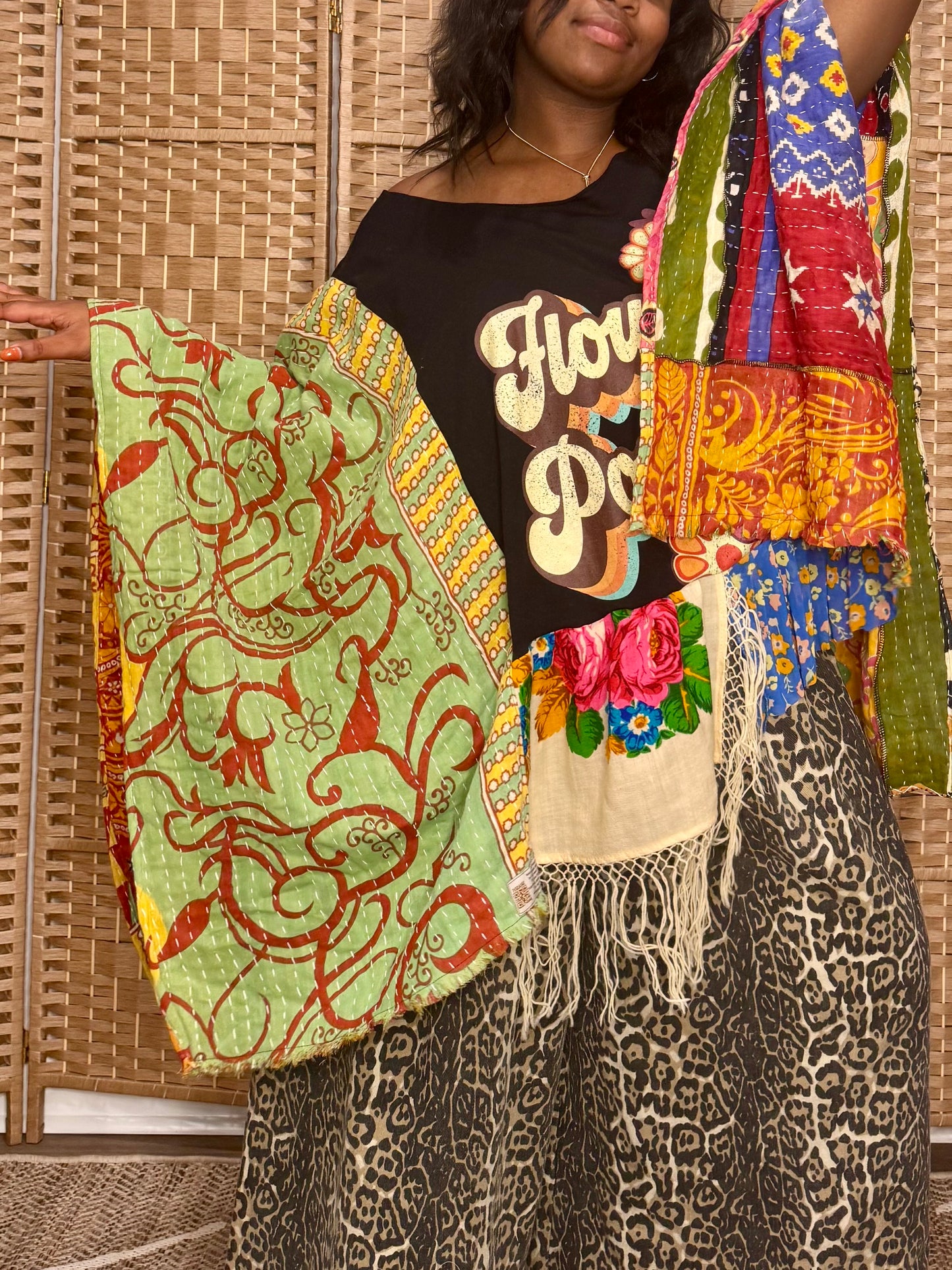 Large-5XL Flower Power Poncho