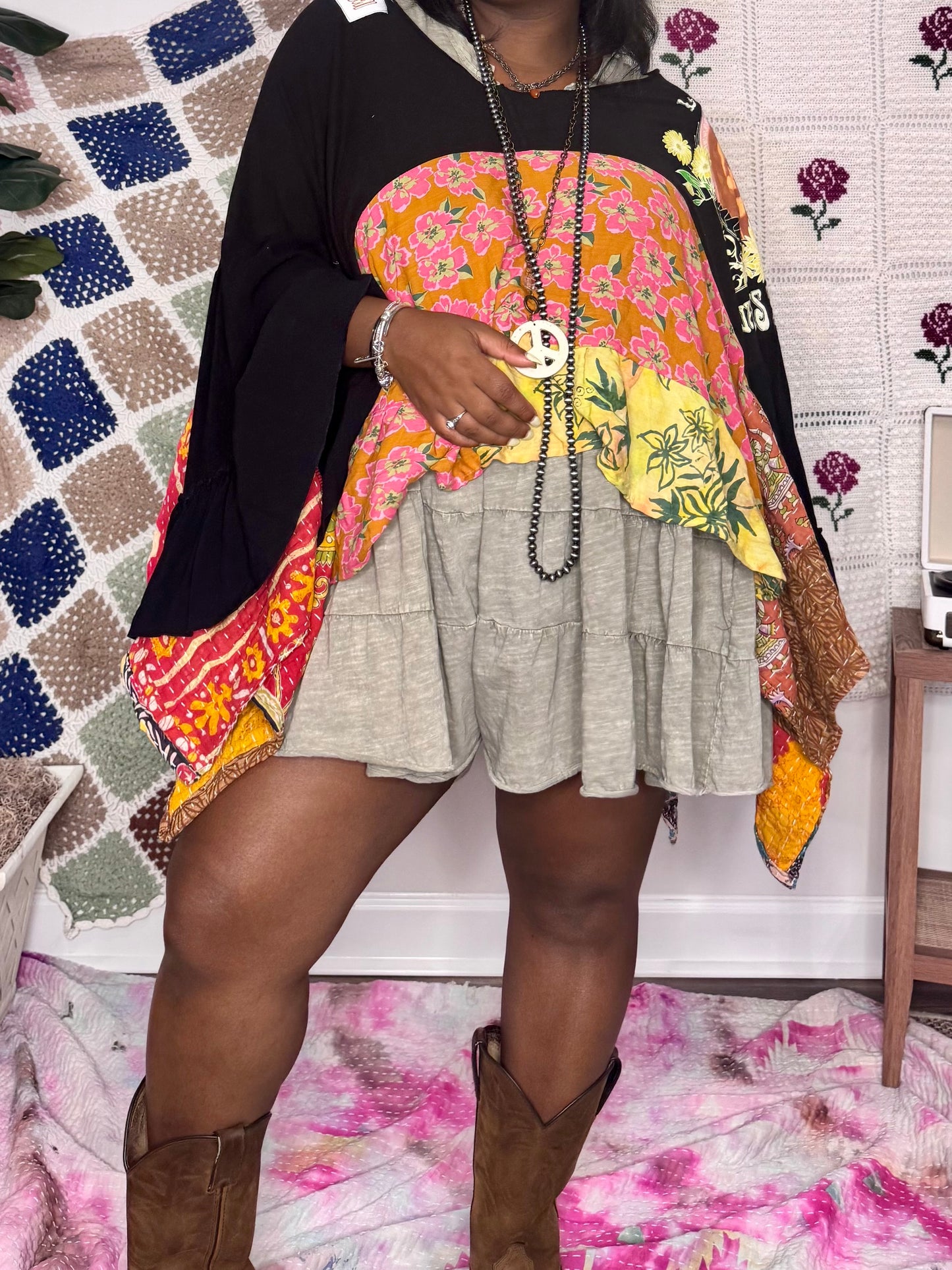 Small-2XL Janis Joplin Kaftan Poncho