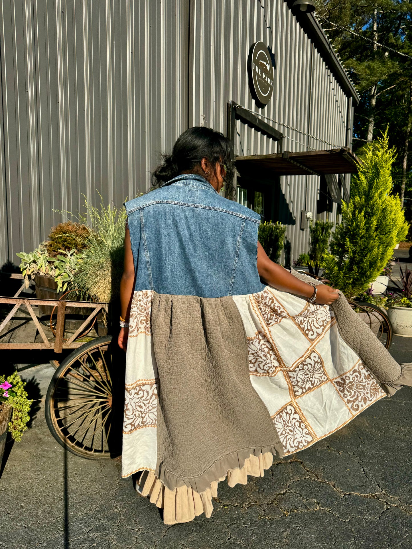 Extra Large-3XL Quilted Denim Duster