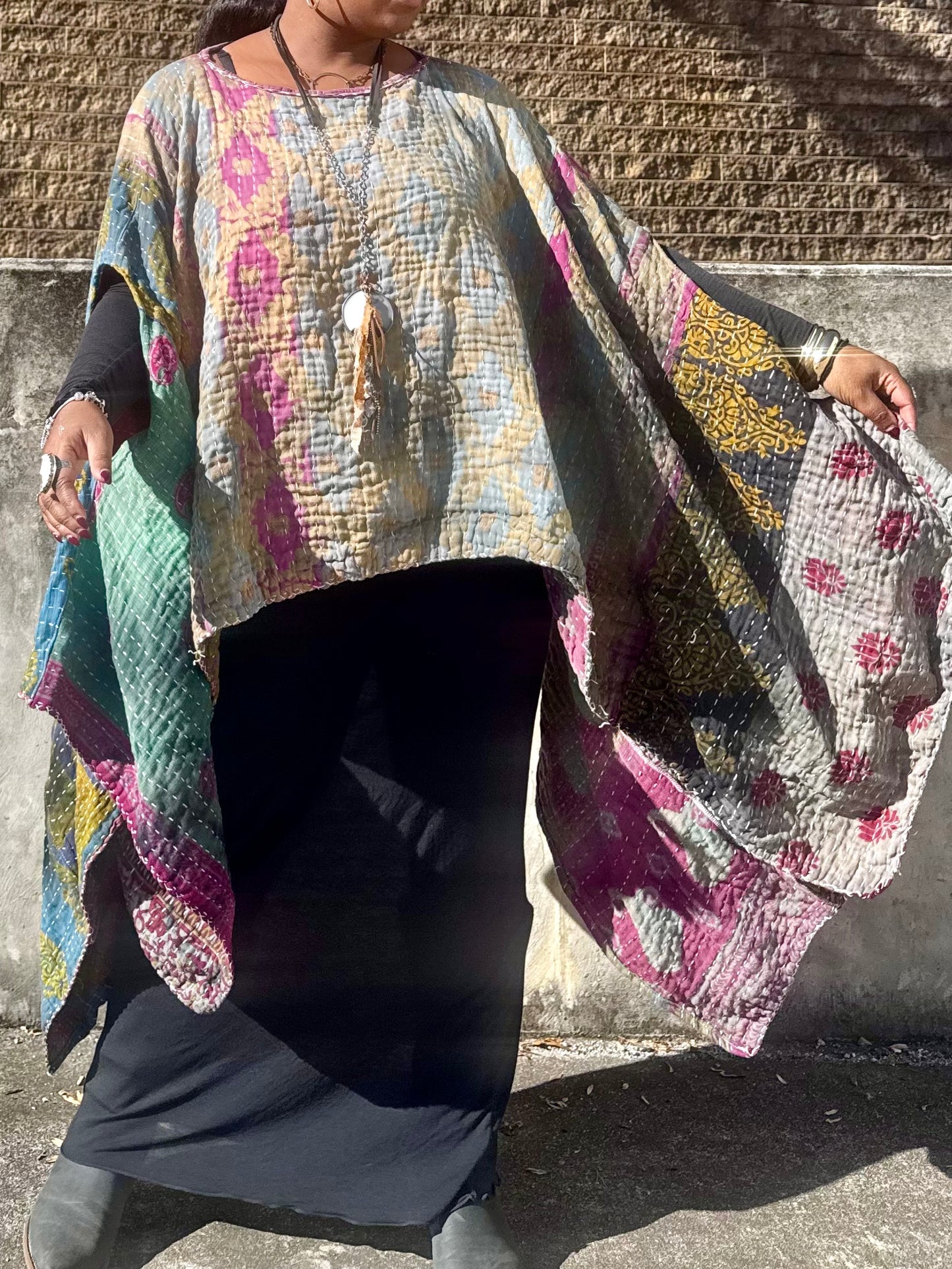 Small-5XL Kantha Trio Tee