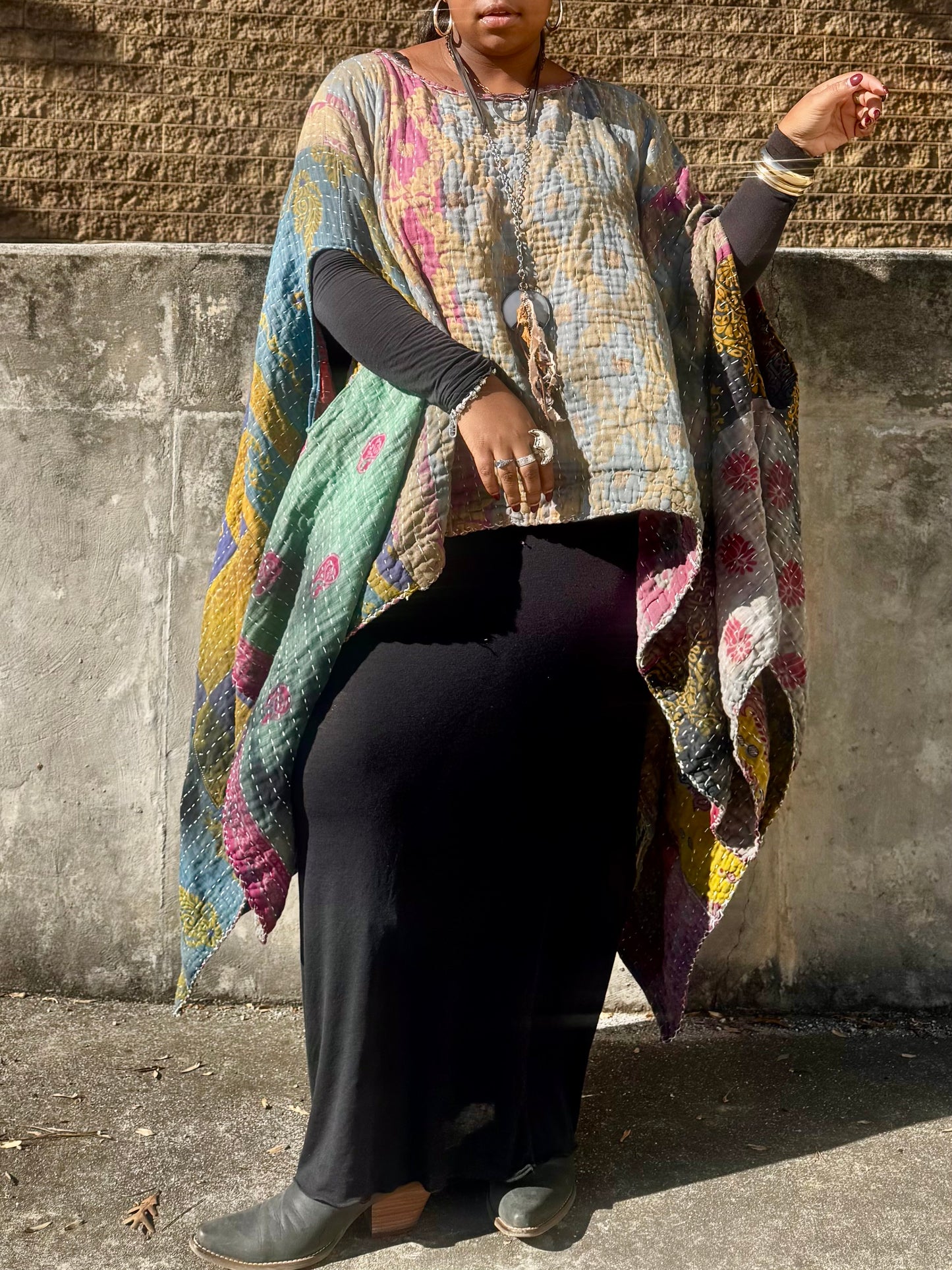 Small-5XL Kantha Trio Tee