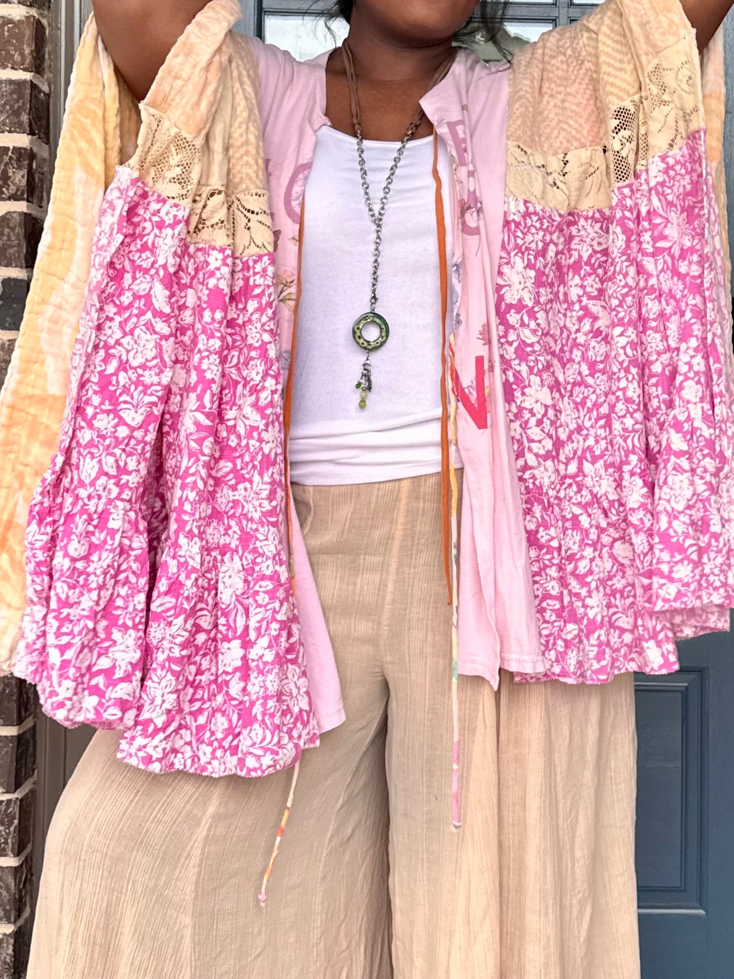 Small-5XL Floral Kimono