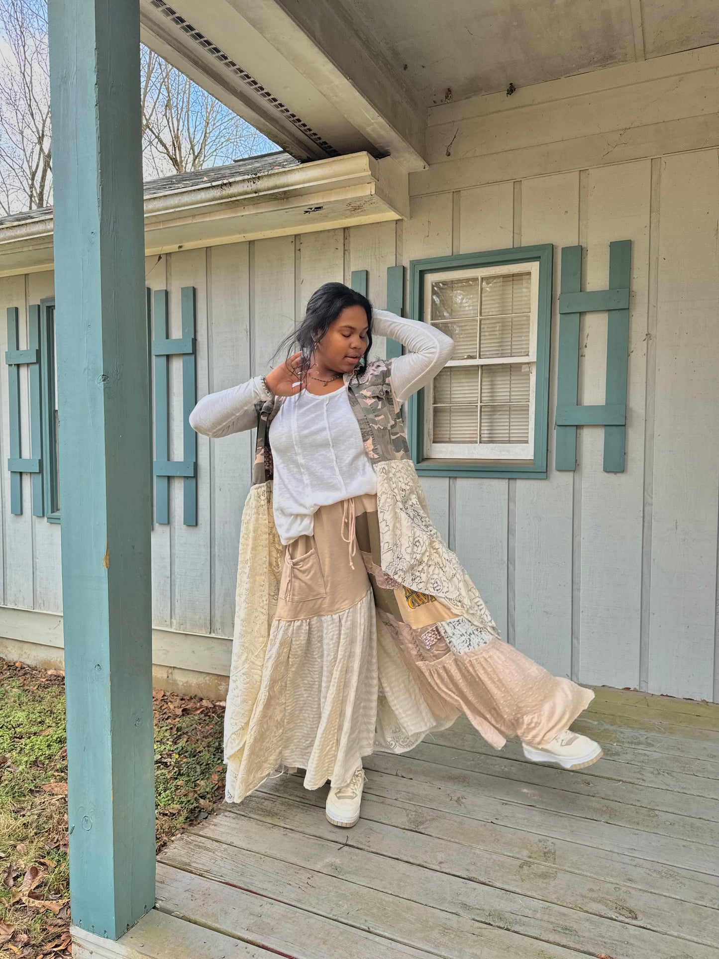 Medium-3XL Upcycled Hand Embroidered Duster