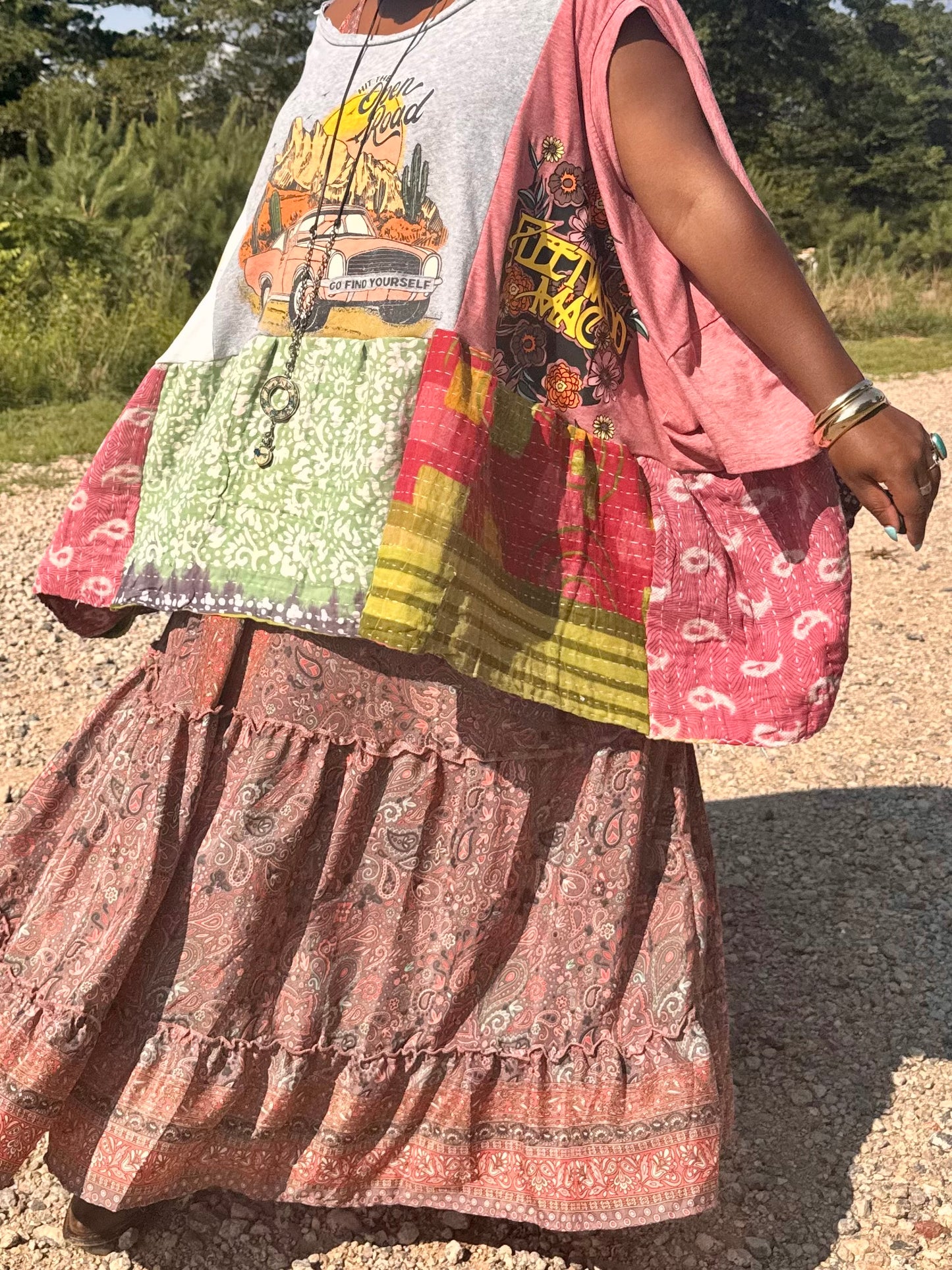 Small-5XL Fleetwood Mac/ On the Road Trio Poncho