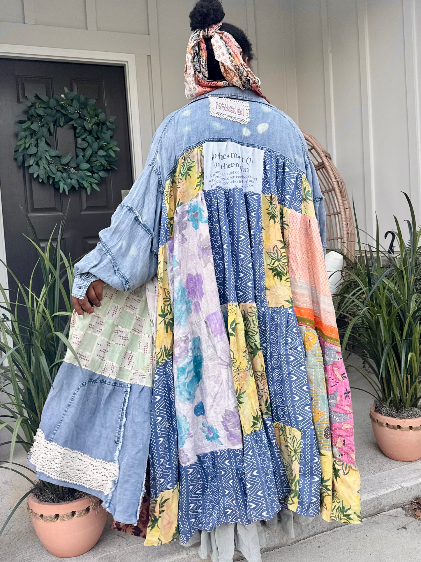 Medium-3XL Bohemian Denim Duster