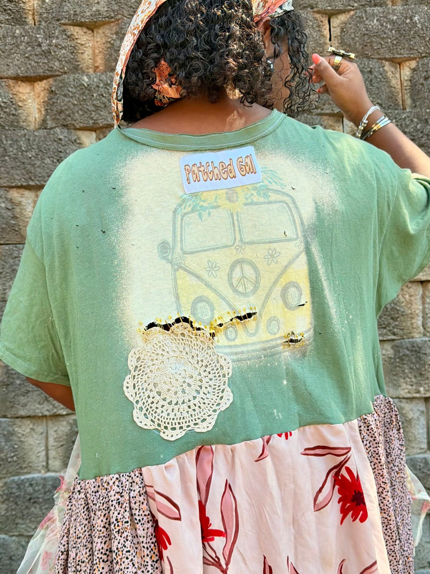 Small-2XL Hippie Bus High Low Swing Tee