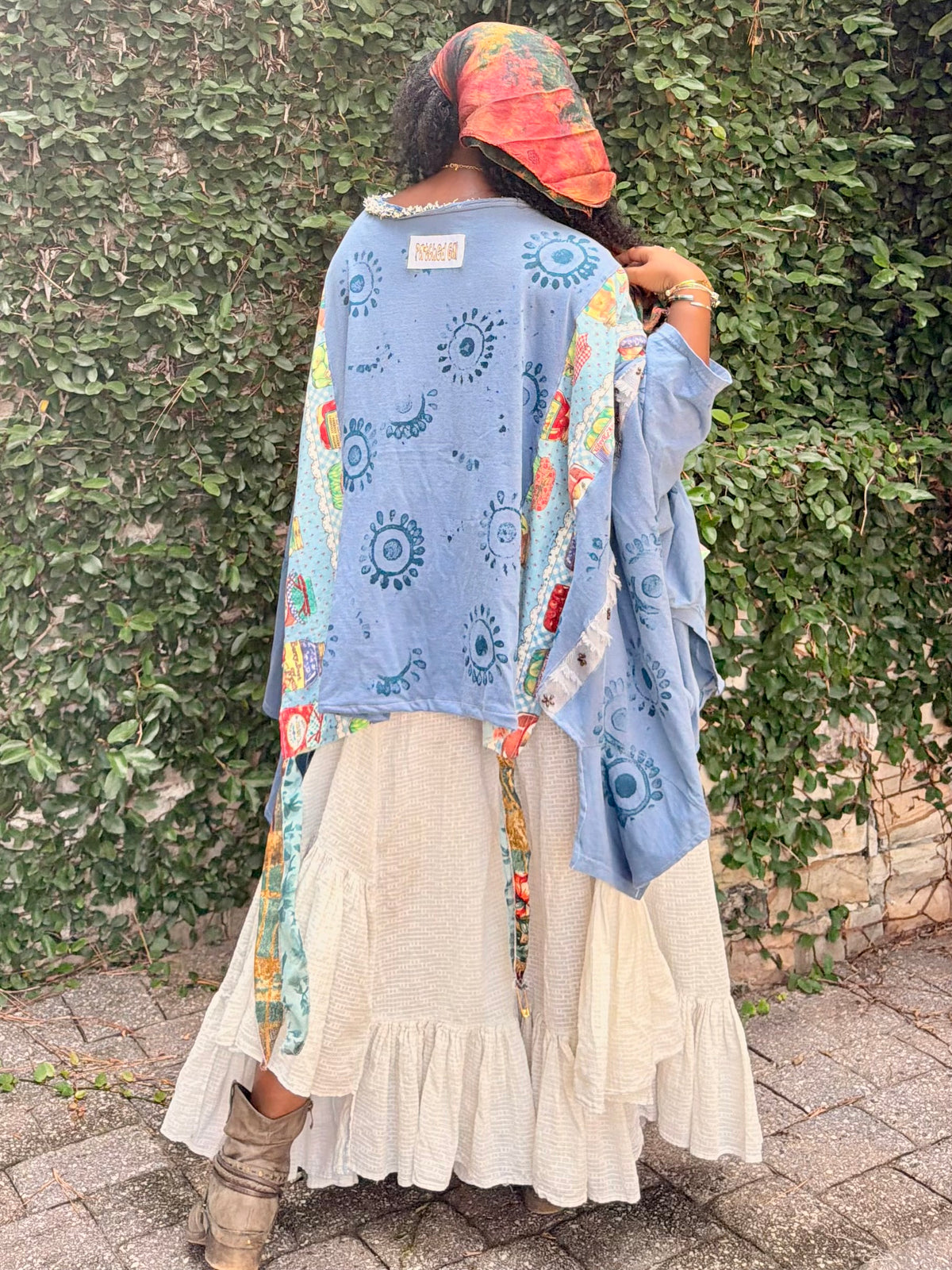 Large- 5XL Patchwork Poncho Tee