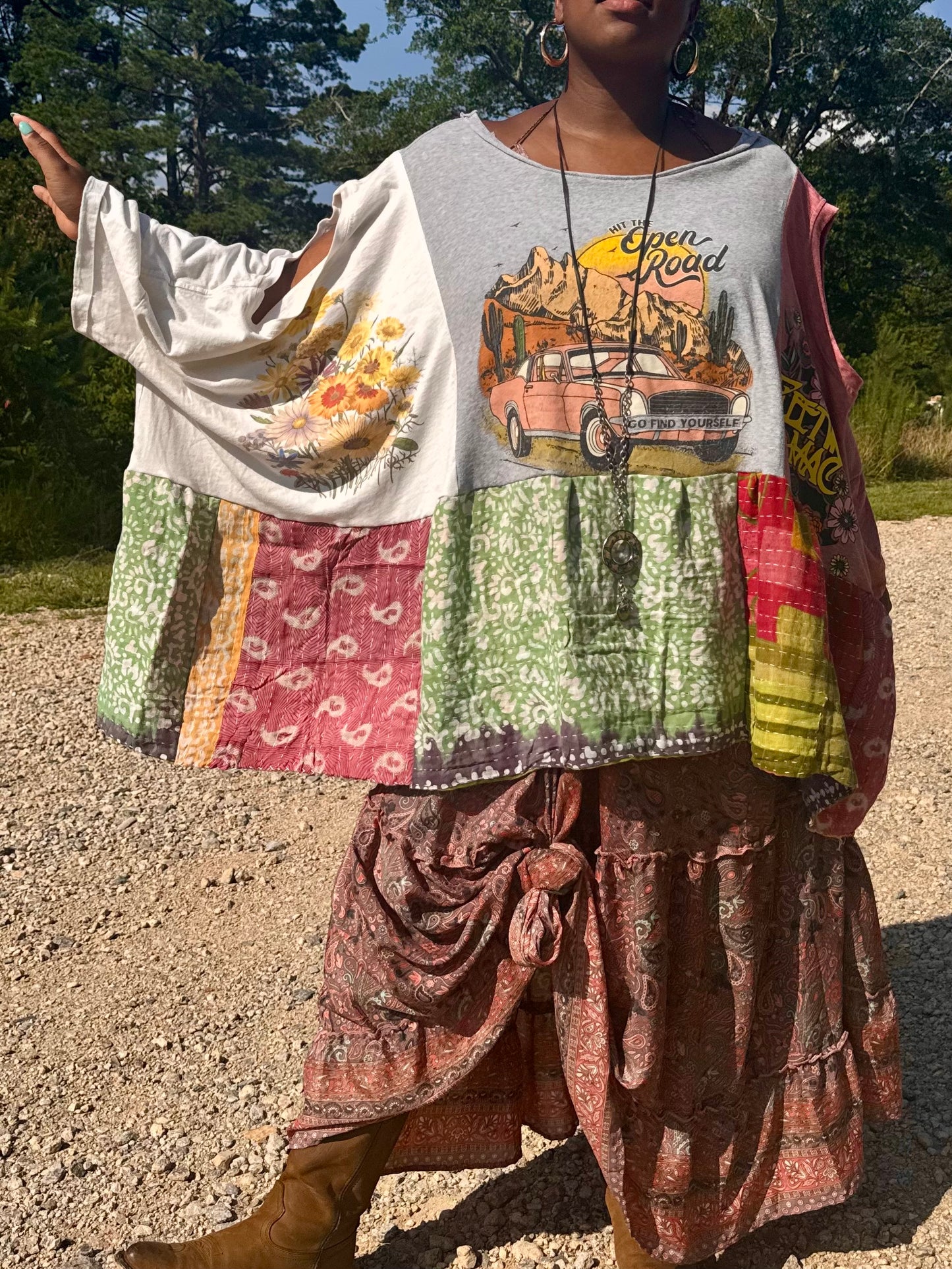 Small-5XL Fleetwood Mac/ On the Road Trio Poncho