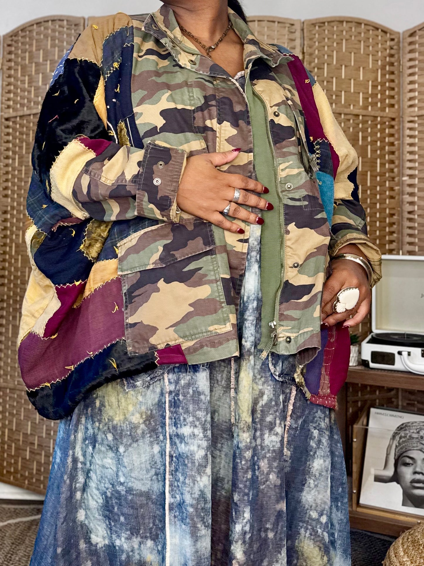 XXS-Extra Large Army Quilted Jacket