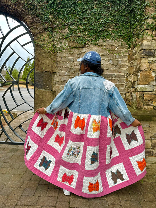 Large- 3XL Upcycled Quilted Duster