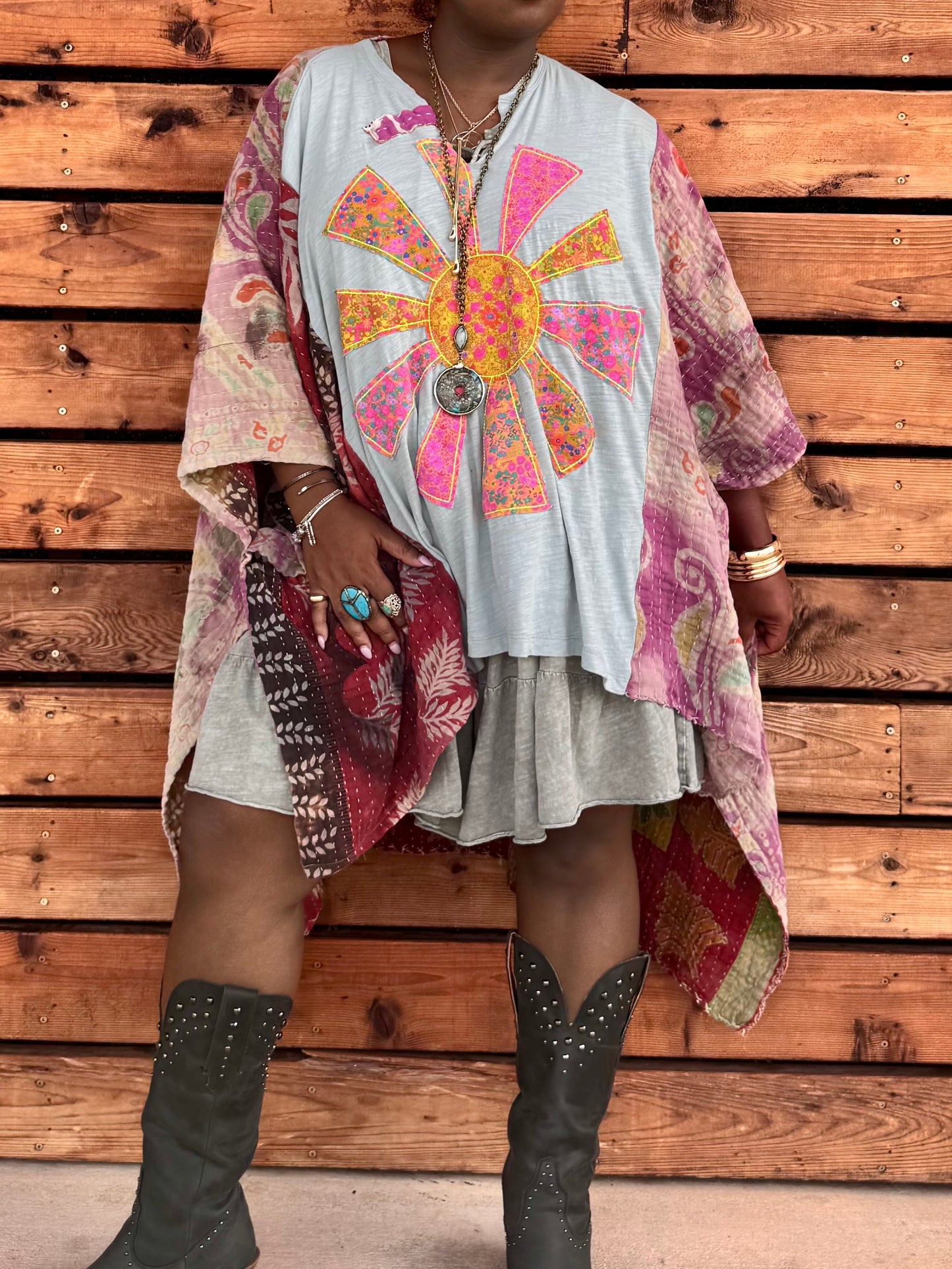 Small-3XL Sunshine Peace Kimono Tee
