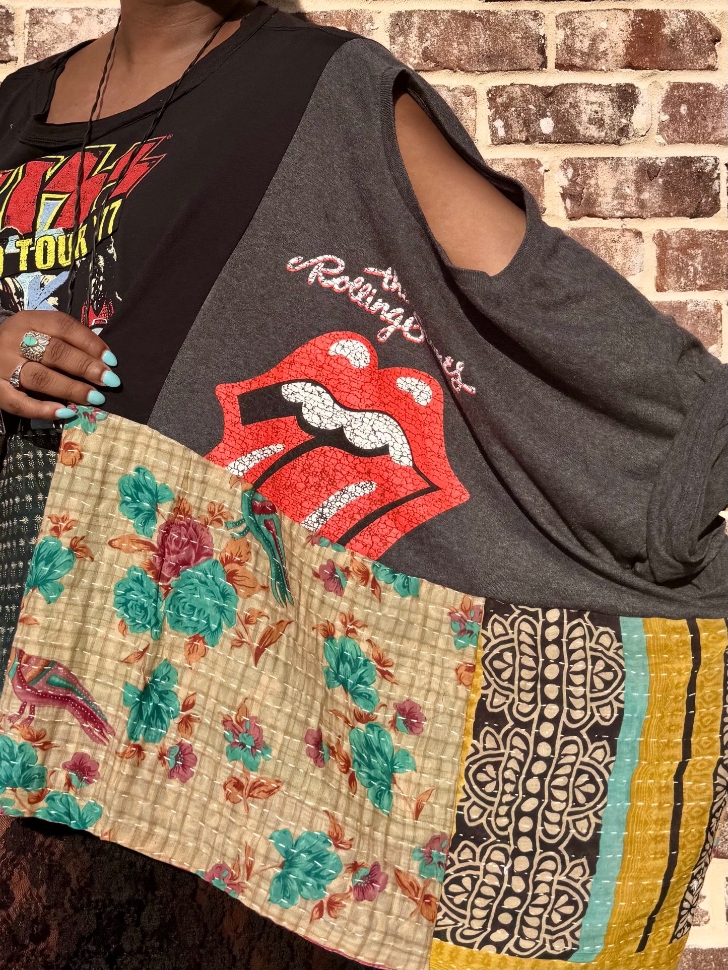 Small-3XL KISS/ACDC/Rolling Stones Trio Poncho