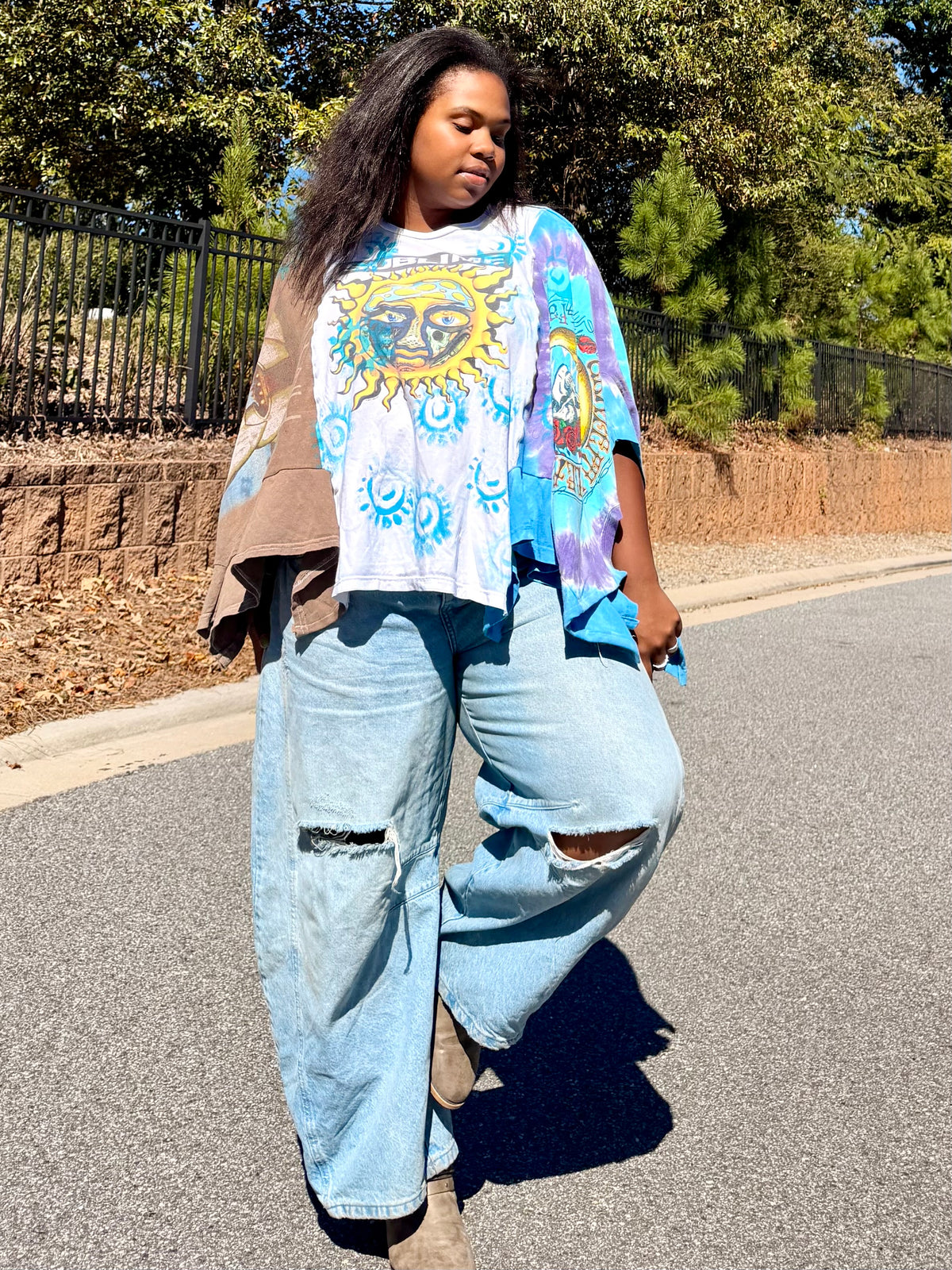 Extra Small- Medium Sublime/Grateful Dead/Pink Floyd Poncho Tee