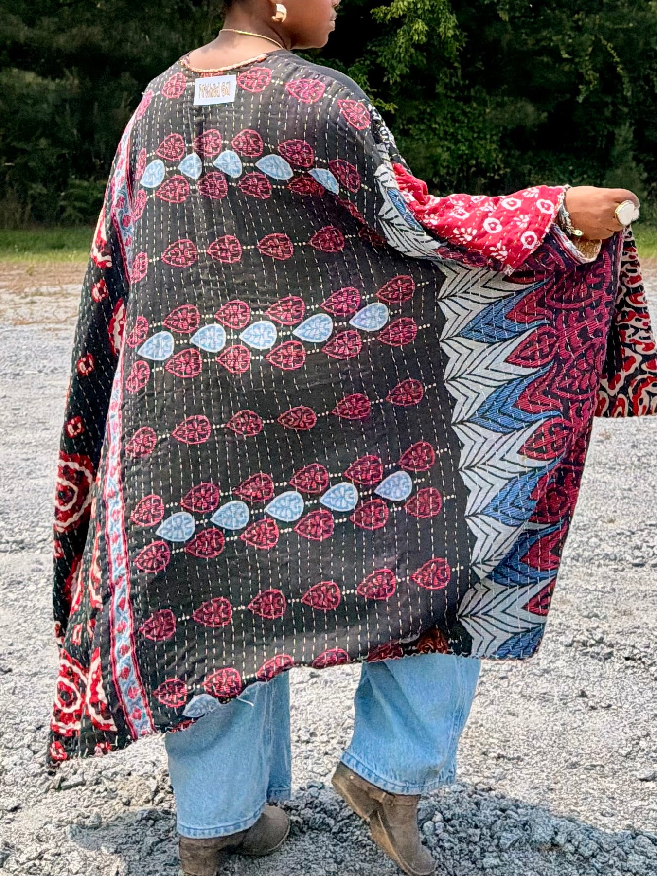 Small-3XL Rose/Skull Kimono Tee