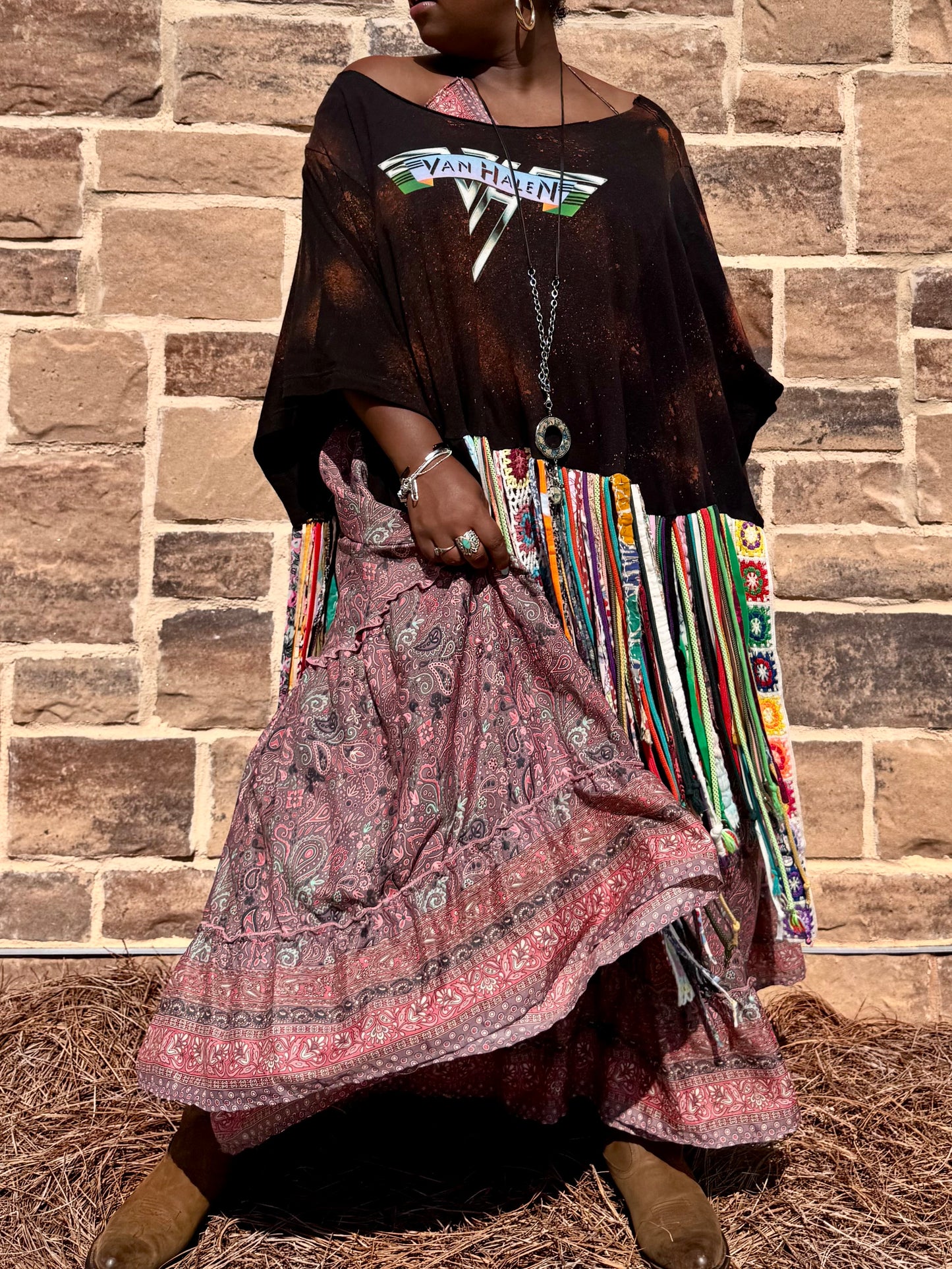 Medium-4XL Van Halen Fringe Poncho