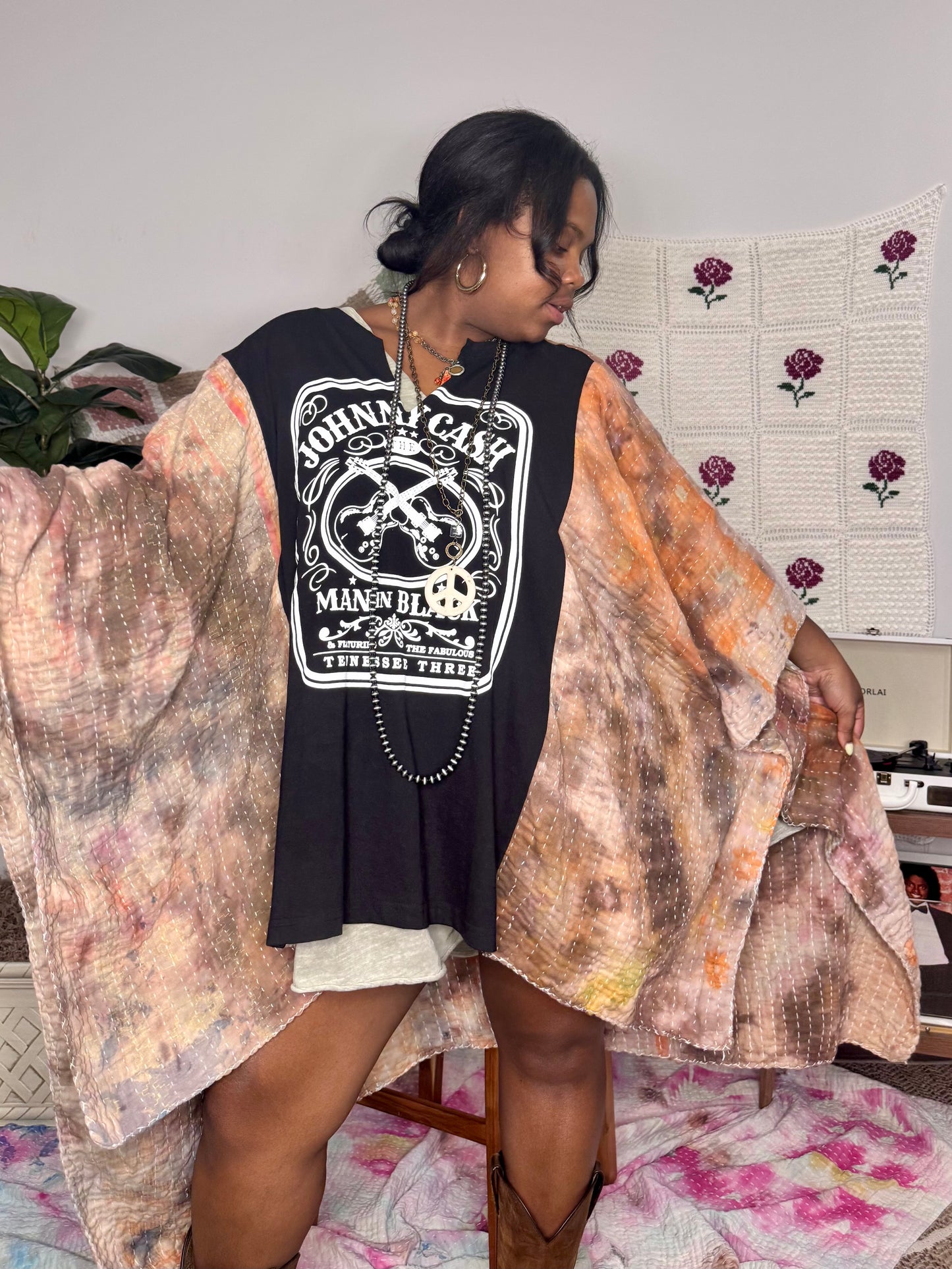 Small-3XL Johhny Cash Kimono Tee