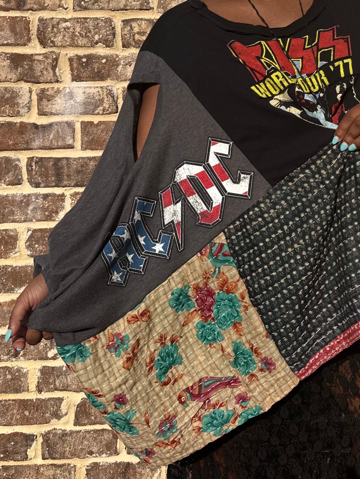 Small-3XL KISS/ACDC/Rolling Stones Trio Poncho