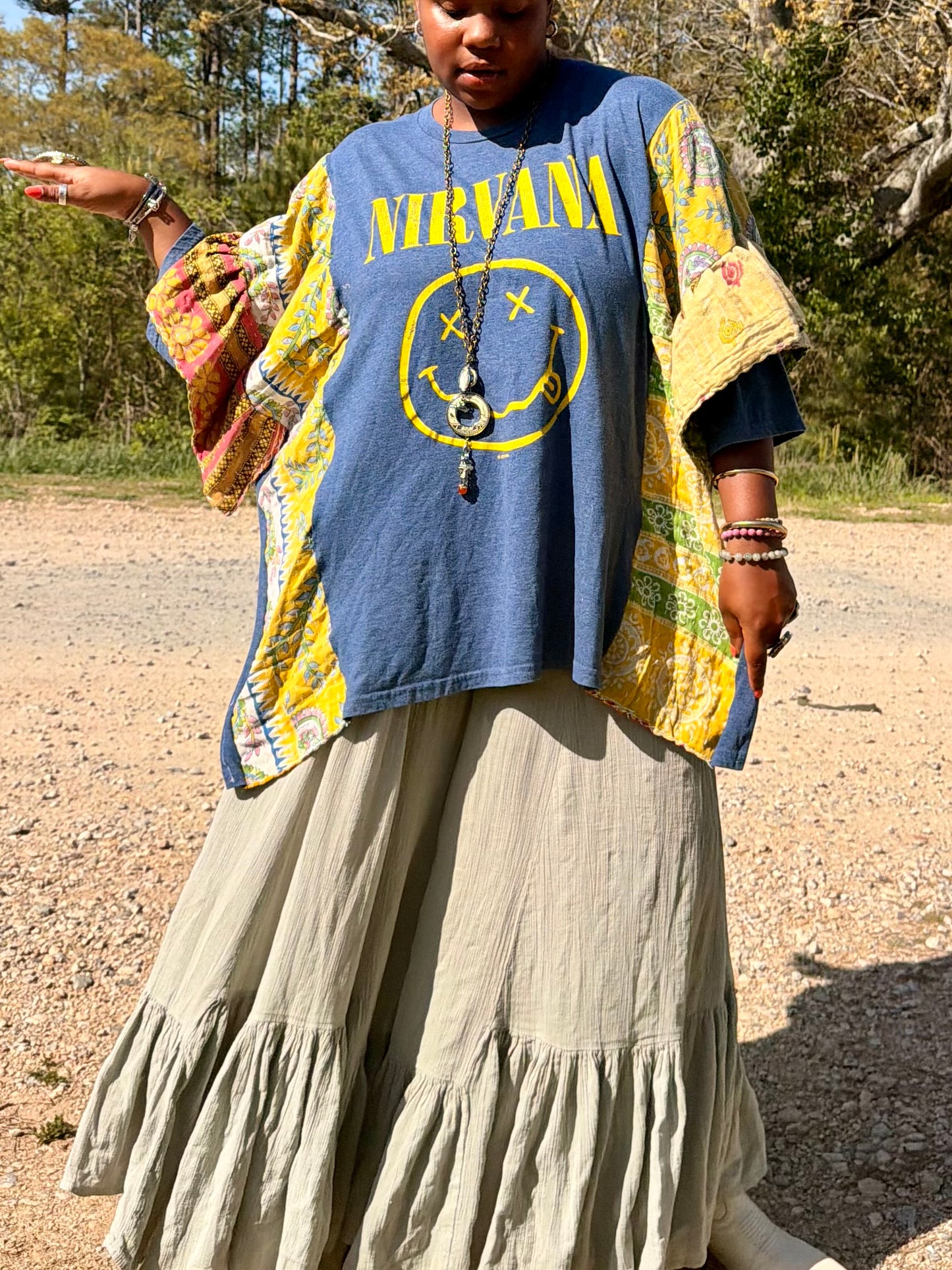 XXS-Extra Large Nirvana Ruffle Tee