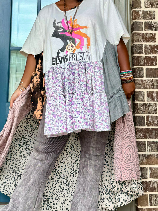 1XL-4XL Elvis Presley High Low Swing Tee