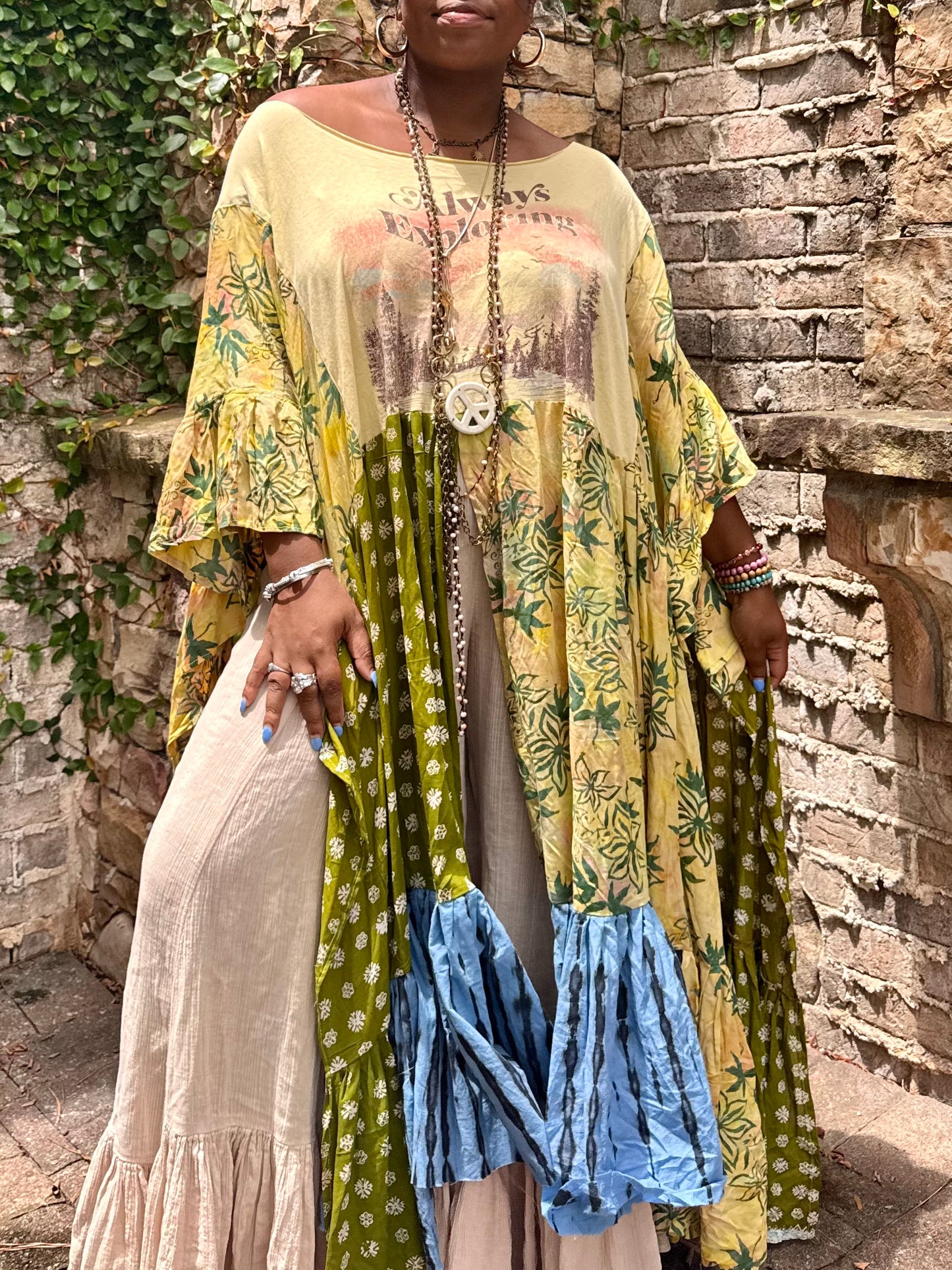 1XL-6XL Always Exploring Kaftan Maxi Tee