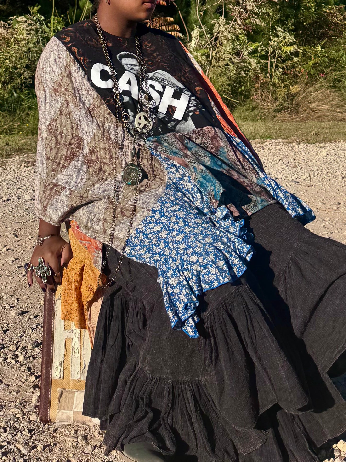 Small-3XL Jonny Cash Kaftan Poncho