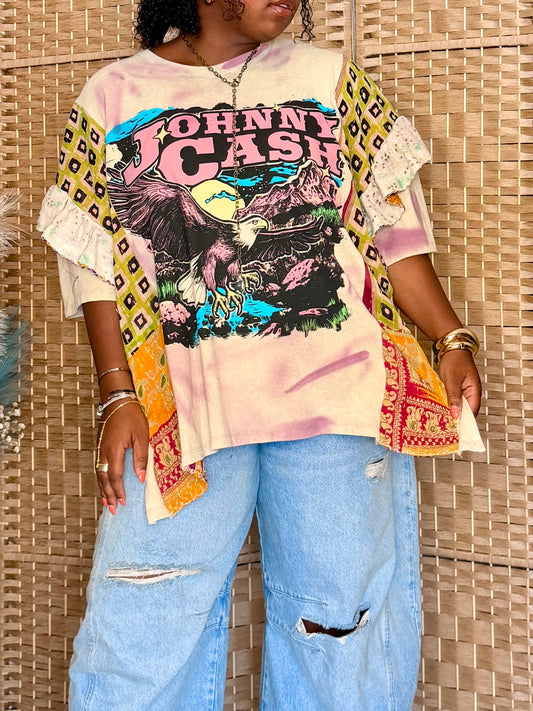 XXS-Extra Large Johnny Cash Ruffle Tee