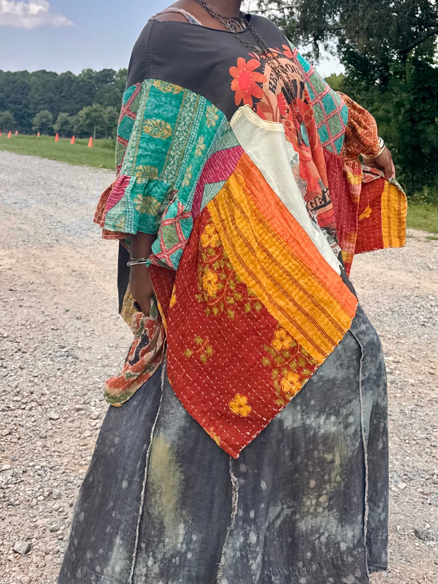 Large-5XL Keep Going Kaftan Poncho