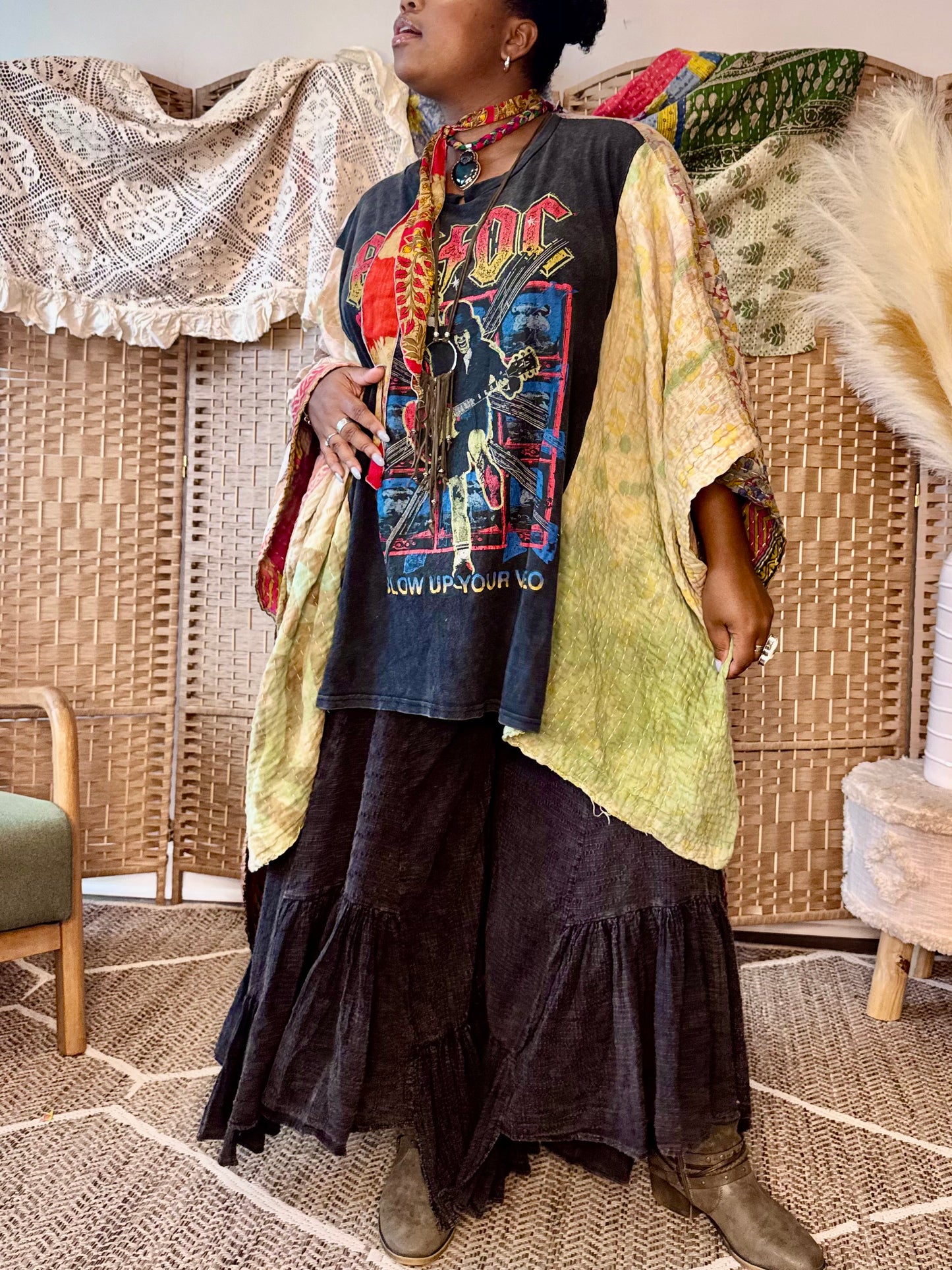 Small-4XL ACDC Kimono Tee