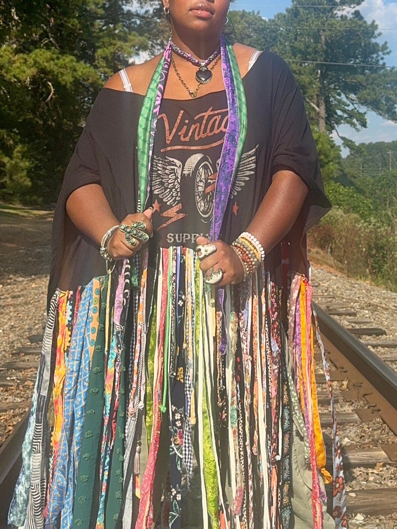 Extra Large-5XL Vintage Fringe Poncho