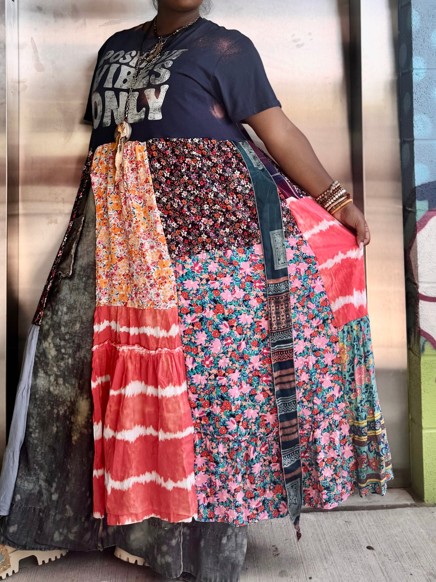 XXS-Extra Large Positive Vibes Only Maxi Tee