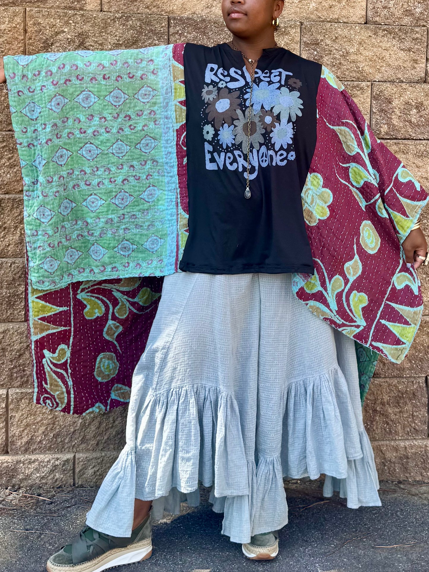 Small-4XL Respect Yourself Kimono Tee