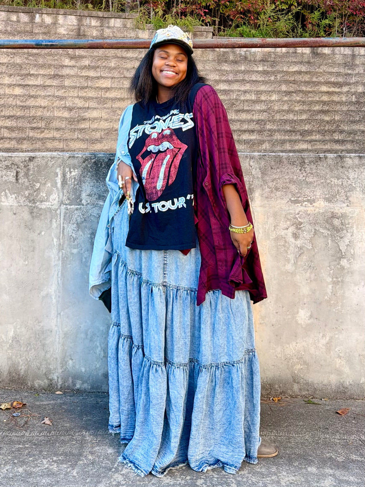 Large-4XL Rolling Stones Poncho Tee