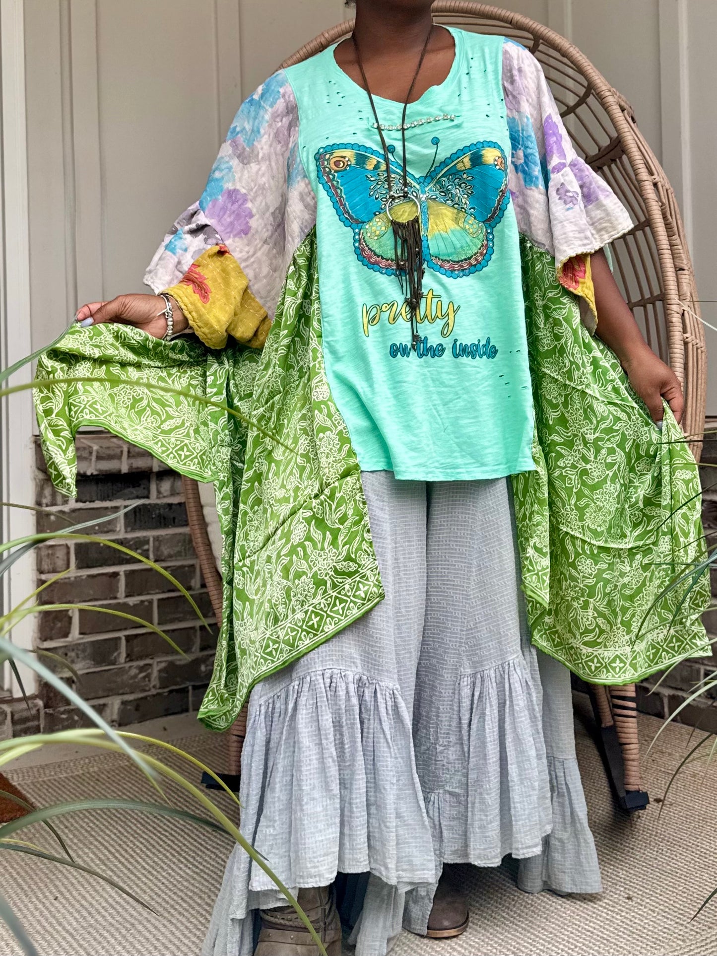 Small-3XL Butterfly Kaftan Poncho