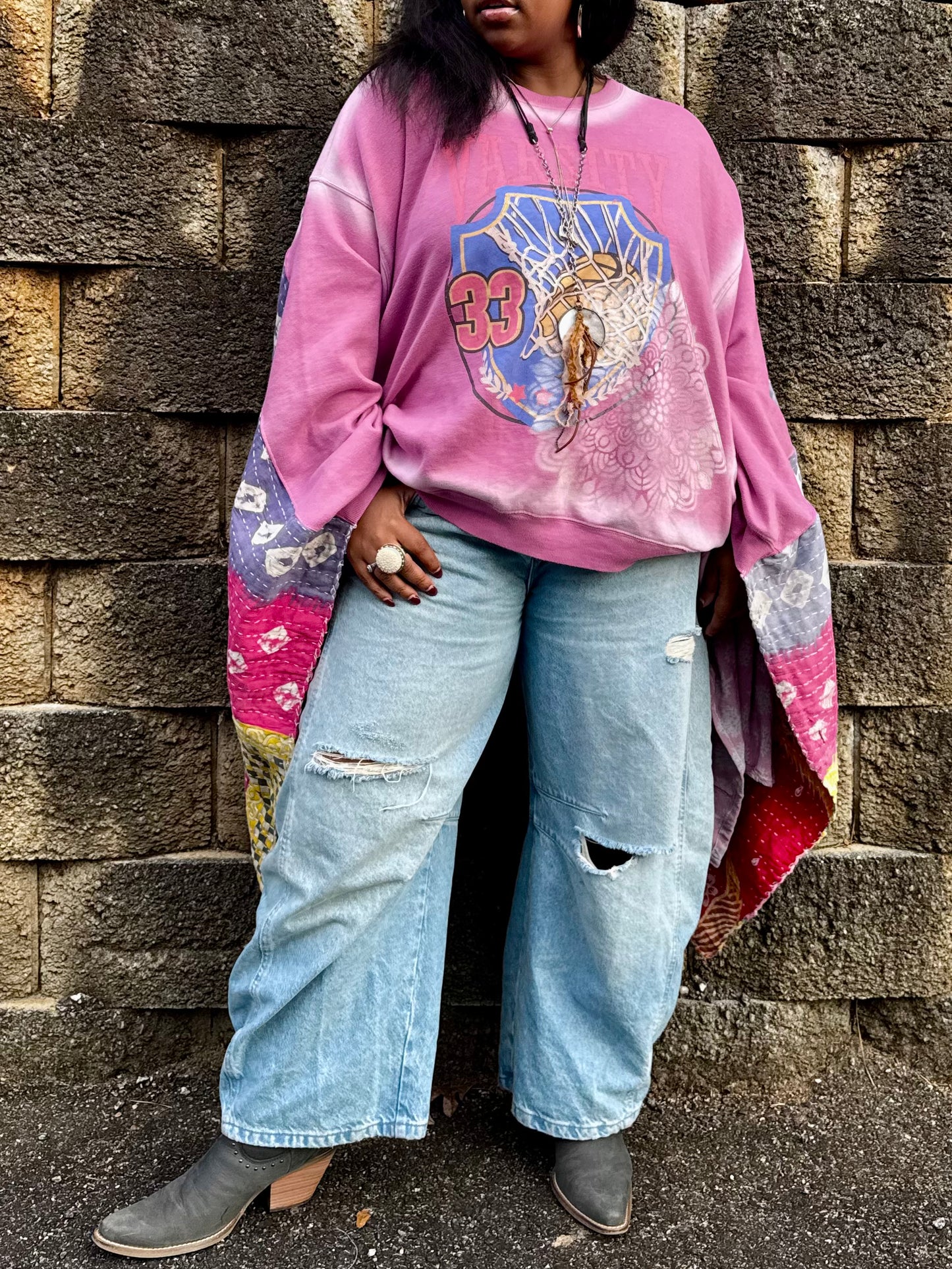 Large-4XL Patched Gal University Luxury Hoodie