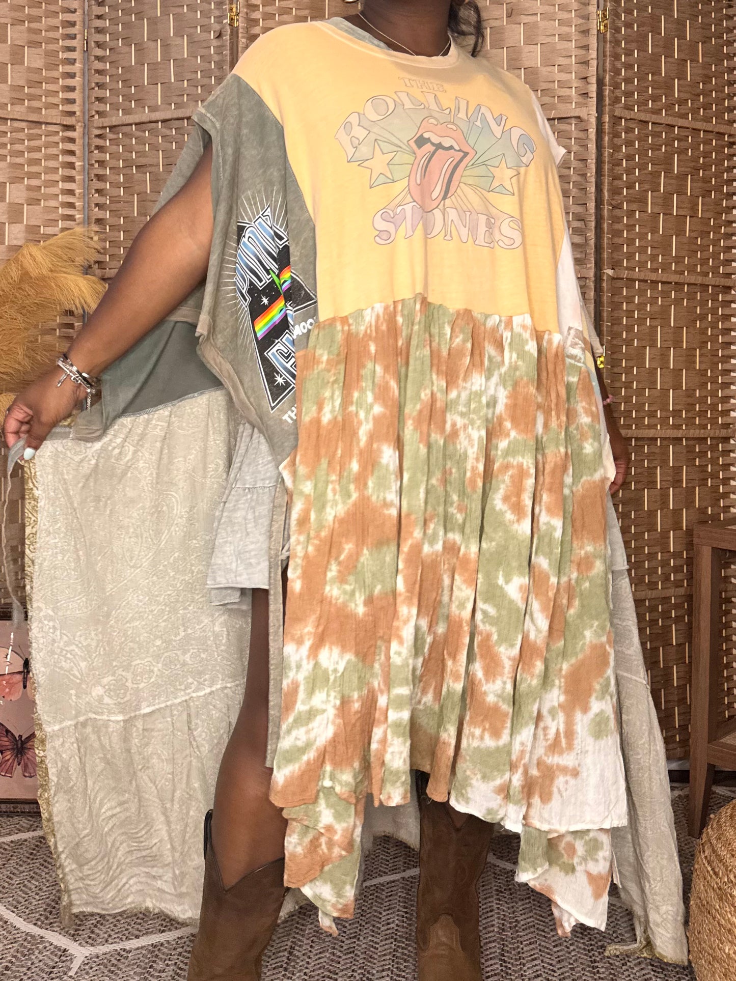 Medium-4XL Rolling Stones, Pink Floyd, The Valley Trio Dress