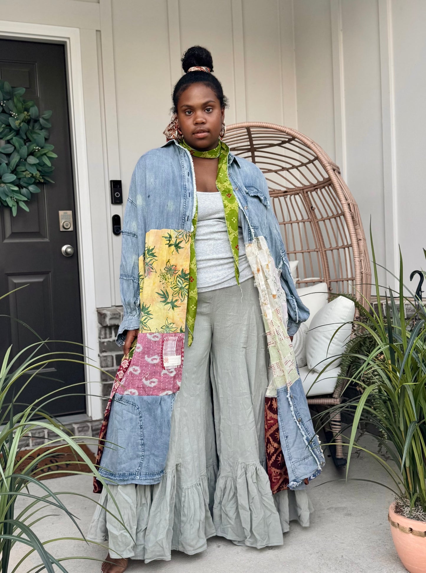 Medium-3XL Bohemian Denim Duster