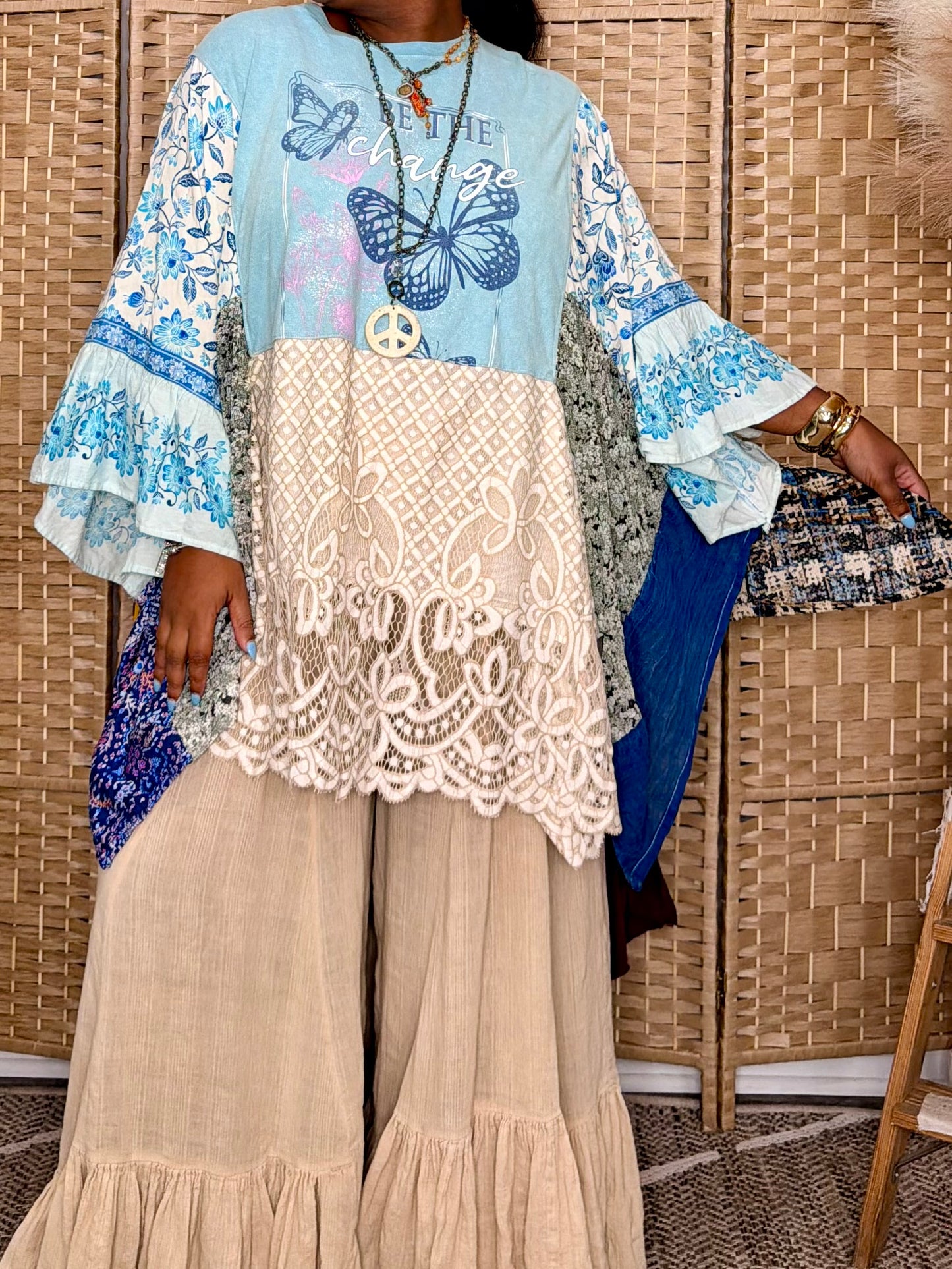 Small-2XL Be The Change Kaftan Poncho