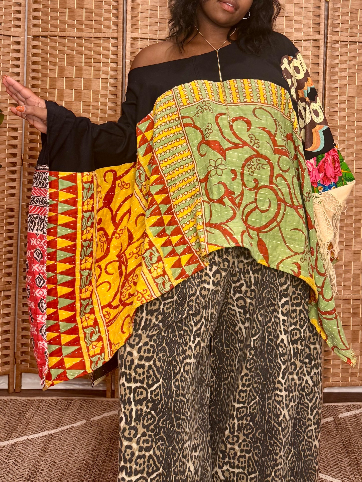 Large-5XL Flower Power Poncho